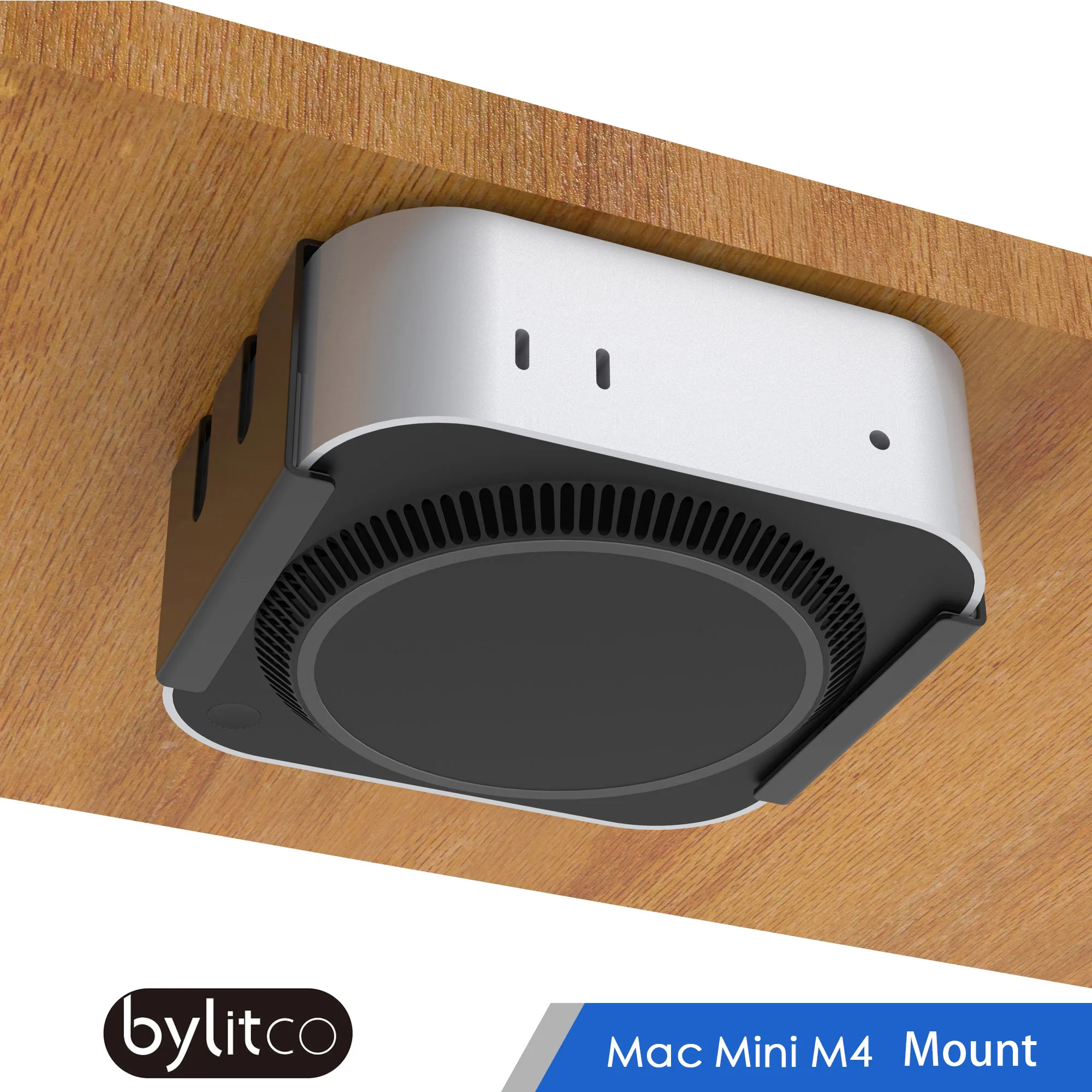 Bylitco 2024 New Mac Mini M4 /M4 Pro Mount, Under Desk or Behind the Monitor, All Metal, Soft Padding