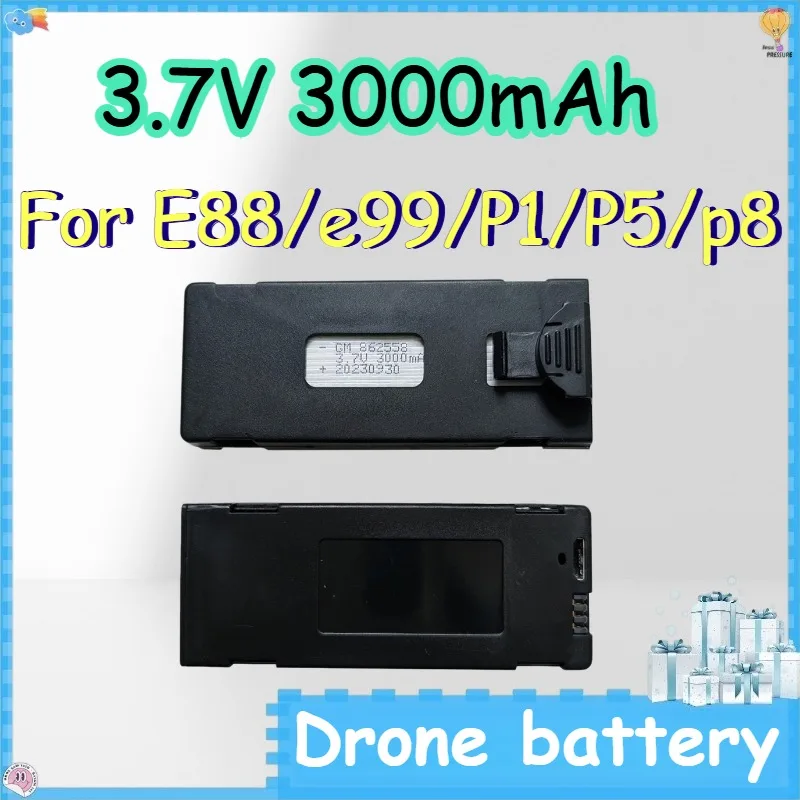 3.7V 3000mAh Drone battery for E88/e99/P1/P5/p8 Foldable Drone Aerial Photography Universal Battery Accessories