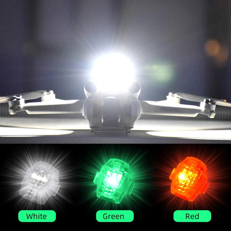 Drone Stobe Light for DJI Mini 3 Pro Inspire 2 Pro etc, 3 Color Adjustable Anti-Collision Light for Drone,Drone Head Tail Lamp