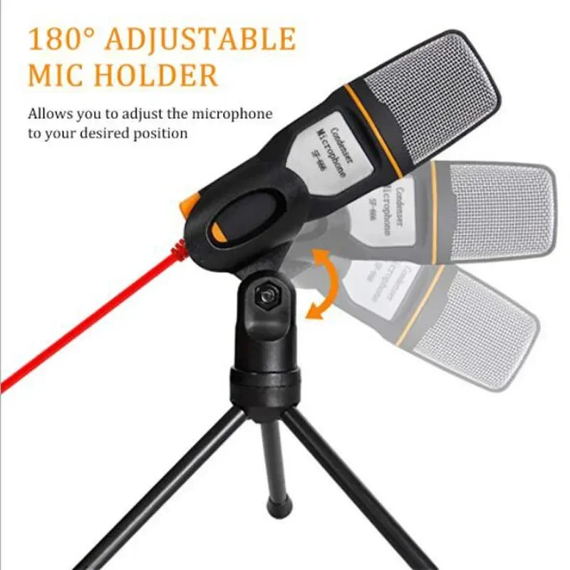 Professional Condenser Microphone 3.5mm Audio SF-666 Home Stereo MIC for PC YouTube Video Skype Chatting Game Podcast Recording