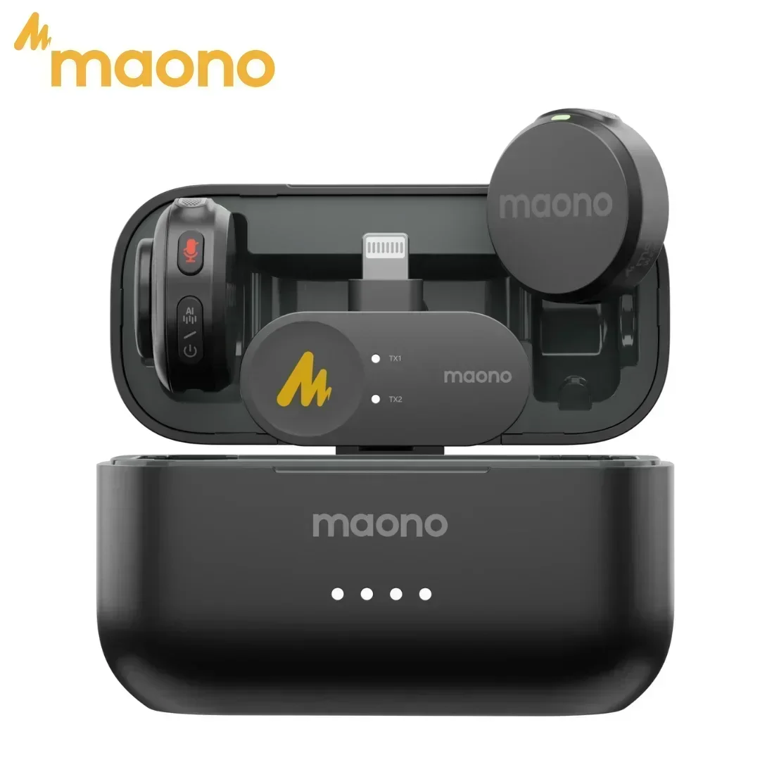 In stock MAONO WAVE T5 Wireless Lavalier Microphone Professional Podcasting Recording Vlogging for Camera PC Laptop Pho