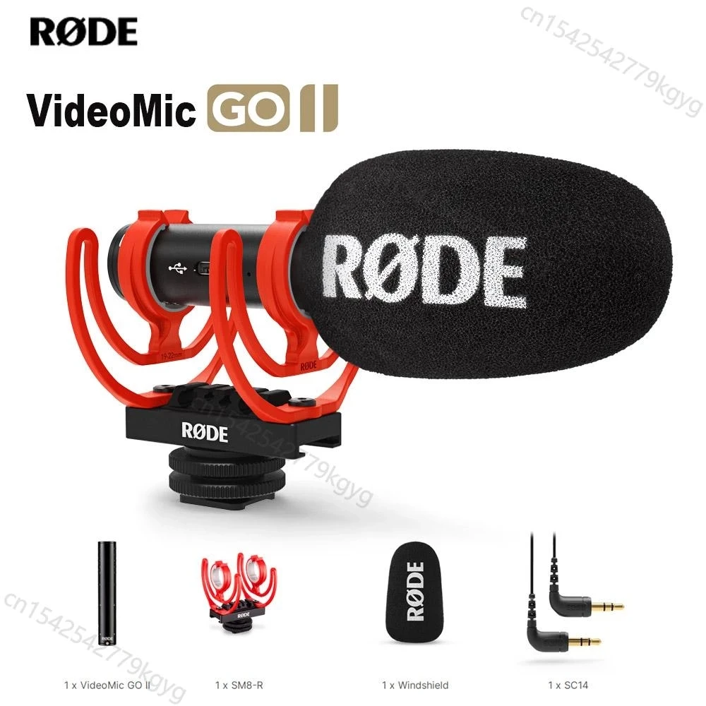 Rode VideoMic GO II Professional Studio Microphone Mic for PC Phone DSLR Camera Streaming Audio Video Portable Mikrofon
