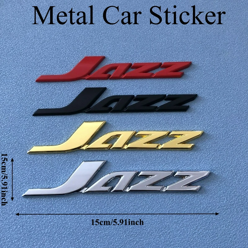 High-quality Fit Modification Metal Car Sticker JAZZ 15X3cm Scratch Cover DIY Decoration Car Personalized Accessories