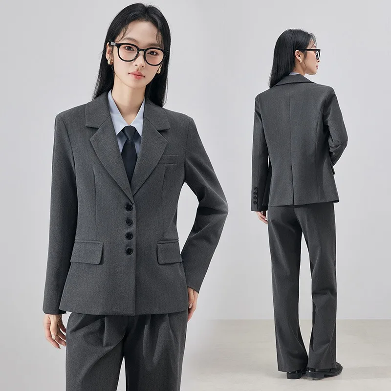 High-end Fashionable Women's Clothing Black Professional Suit Set for Female College Students New Large-sized Women Suit Jacket