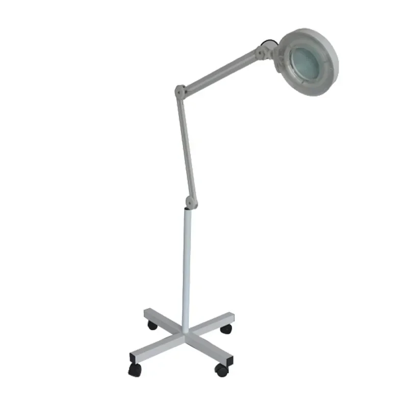 Beauty embroidery LED floor vertical, foldable with roller 5 times magnifying glass high definition cold light