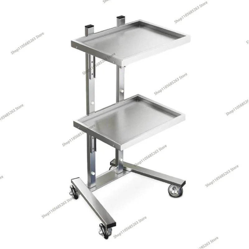 Stainless Steel Foldable Tool Cart Beauty Salon/Barber Shop Trolley Storage workbench supermarket 2-tier tool cart AA