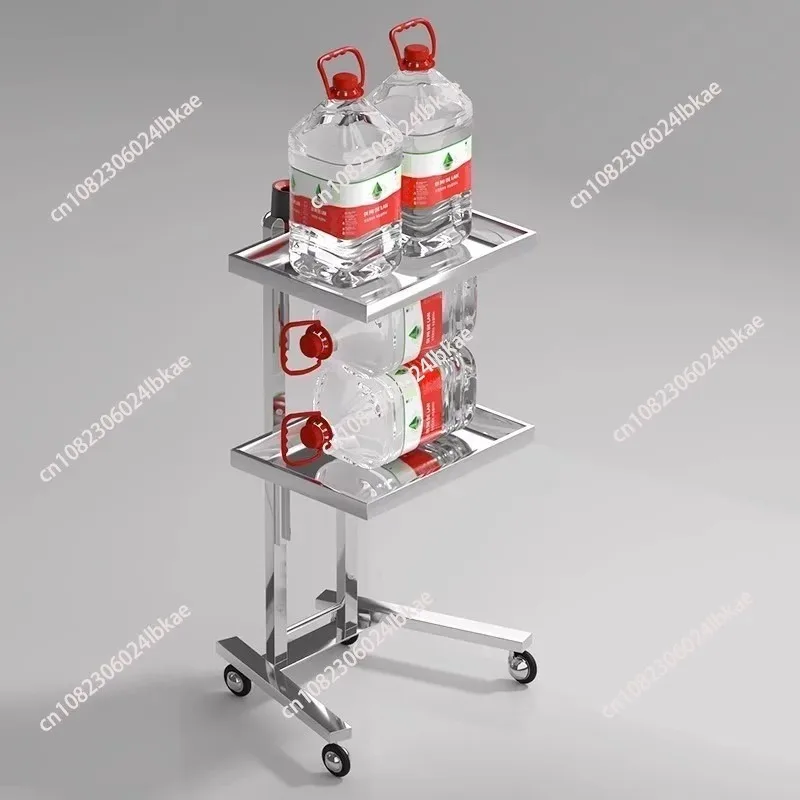 Stainless Steel Foldable Tool Cart Beauty Salon/Barber Pushcart Thickened Stainless Steel Multifunctional