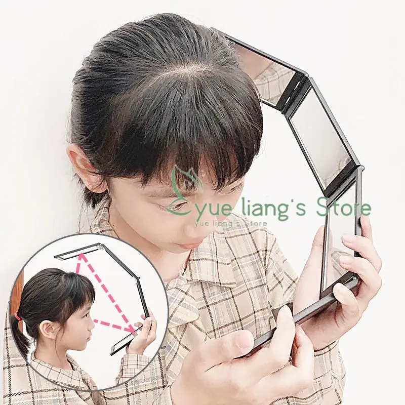 4 Way Mirror 360 Degree Handheld Desktop Portable Foldable Makeup Mirror For Self Hair Cutting Makeup Mirror Beauty Tool