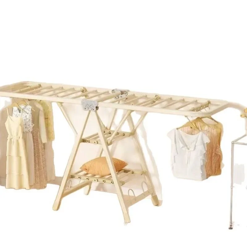 Balcony floor-to-ceiling household drying rack Beauty salon drying towel Free installation Foldable indoor drying rack