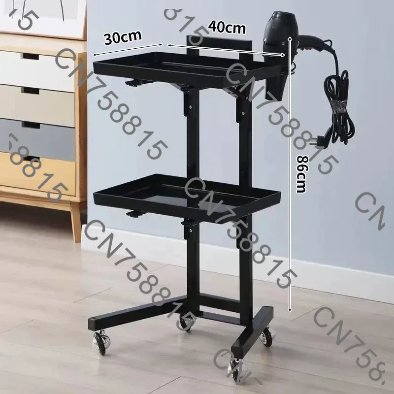 Barber Shop Trolley Storage workbench supermarket 2-tier tool cart,Stainless Steel Foldable Tool Cart Beauty Salon