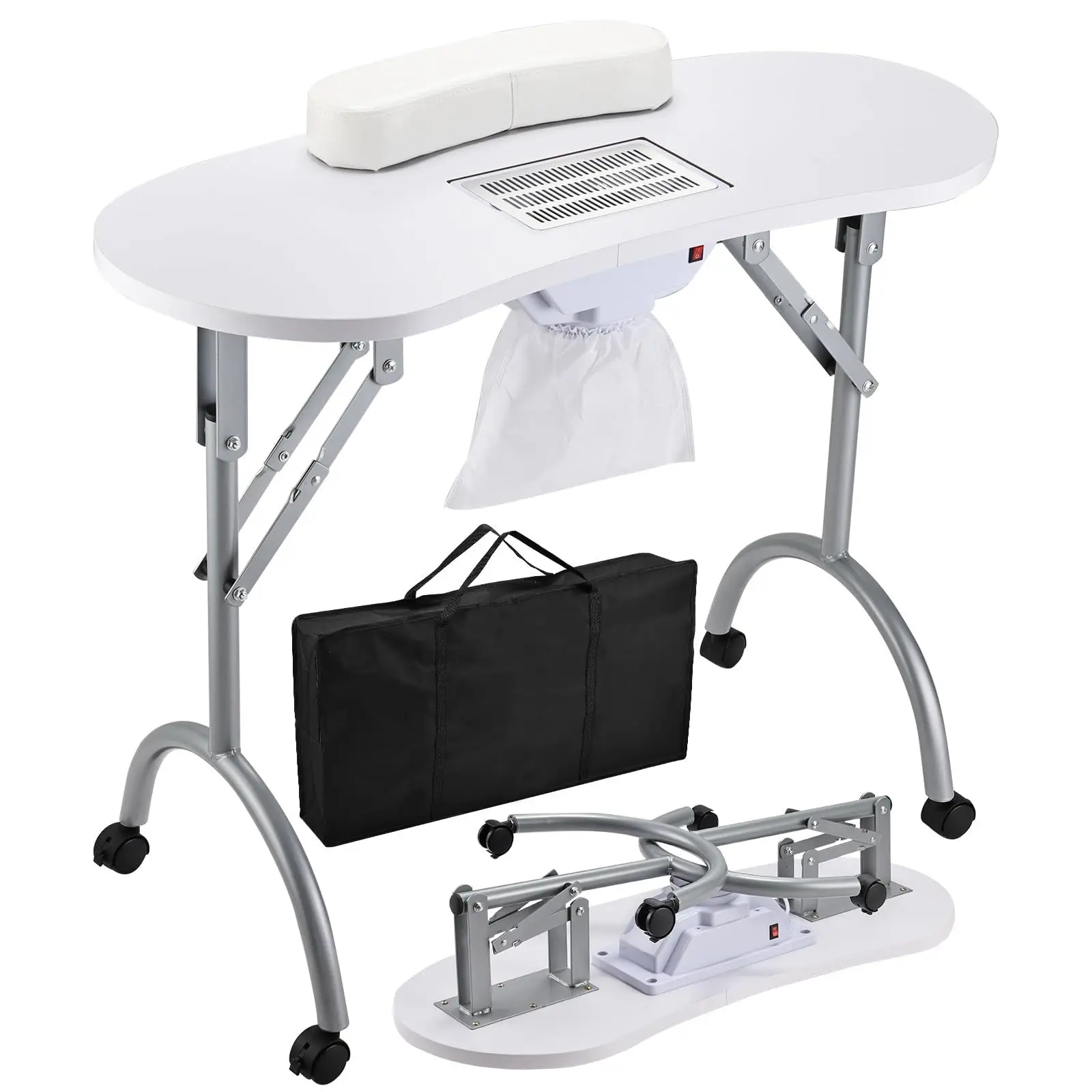 Manicure table Foldable manicure desk lamp Portable beauty table with vacuum cleaner Manicure table