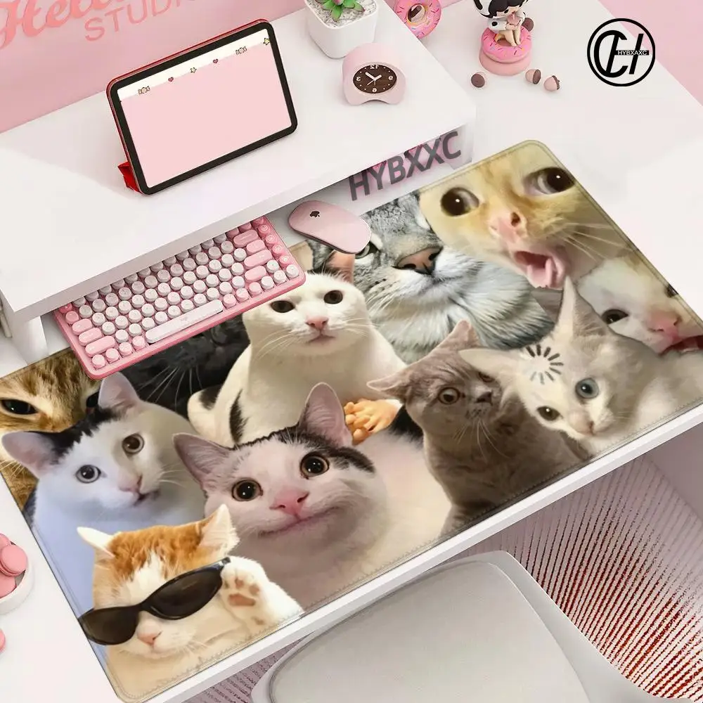 Funny Cat Meme Cute Mouse Pad Large Gaming Mouse Pad HD Print Waterproof XXL Desk Mat For PC Laptop Non-slip Desk Mat XAXC