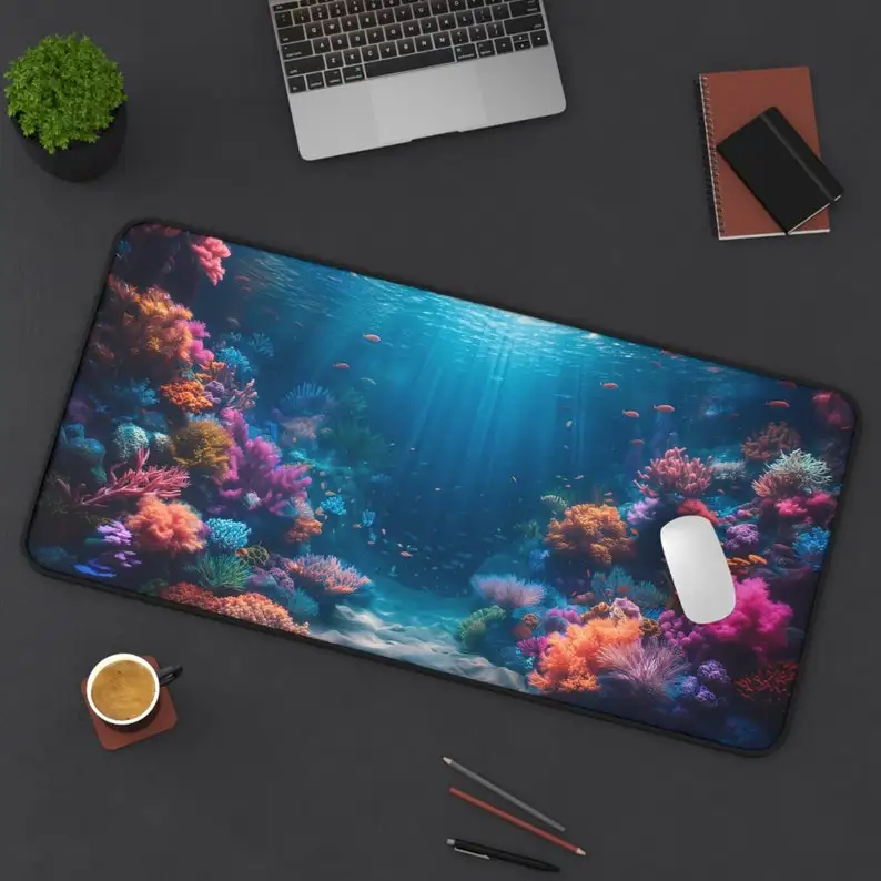 Coral Reef Marine Life Mouse Pads, Water Theme Table Mat, Non-Slip Waterproof Gaming Mouse Pad, Perfect Gift for Friends