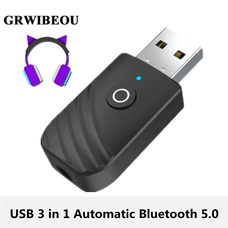 USB 3 In 1 Car Bluetooth 5.0 AdapterAudio Receiver Transmitter 3.5mm AUX Stereo Adapter For TV PC Computer Car Accessories