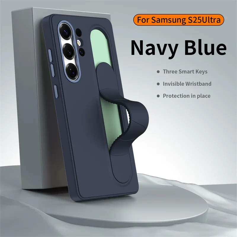 For Samsung Galaxy S24 Ultra S25 Ultra S23 Plus S26 S22 Smart Silicone Wristband Phone Case Multifunctional TPU Protective Cover
