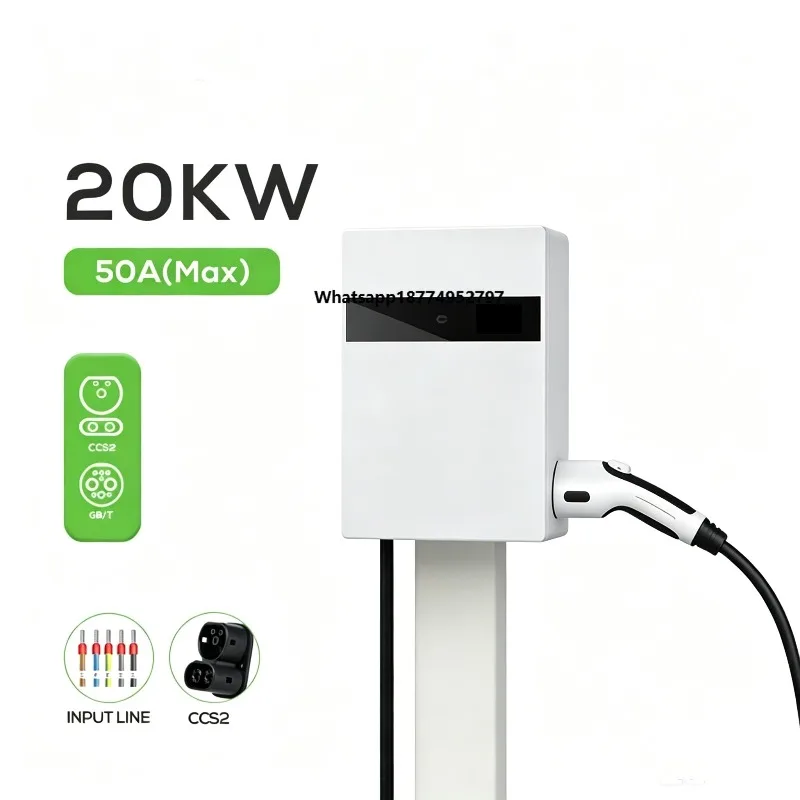 New 20-40kW CCS2 DC GBT EV Charger Wall Mount IP54 Waterproof EV Charging Pile for Home Commercial Use