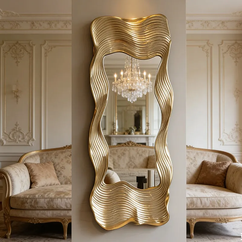 Modern Vanity Decorative Mirrors Makeup Garden Funky Luxury Long Nordic Mirror Portable Irregular Espelhos Home Decorations