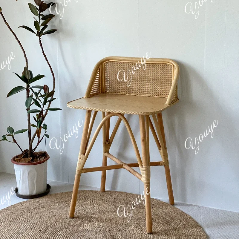 XM Nordic Small Vanity Table Portable Rattan Minimalist Unique Makeup Desk Dressers Seating Corner Coiffeuse De Chambre Furnitur