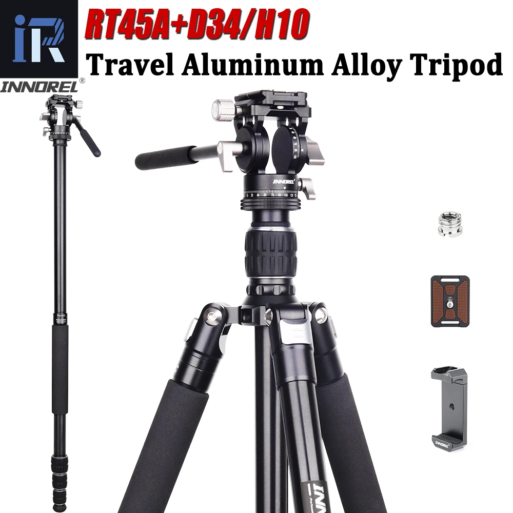 INNOREL RT45A Professional Camera Tripod Aluminum Alloy Travel Compact Portable Photographic Monopod for DSLR Camcorder Stand