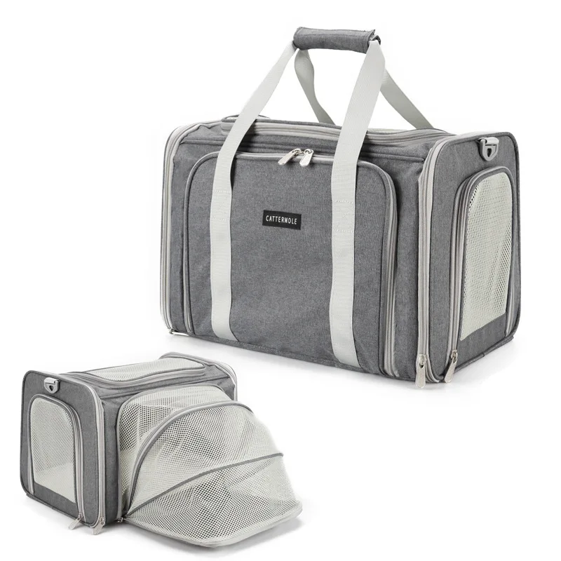 Breathable Pet Cat Carrier Backpack Foldable Oxford Soft-Side Travel Bag Expandable Large Capacity Creative for Cats Dogs