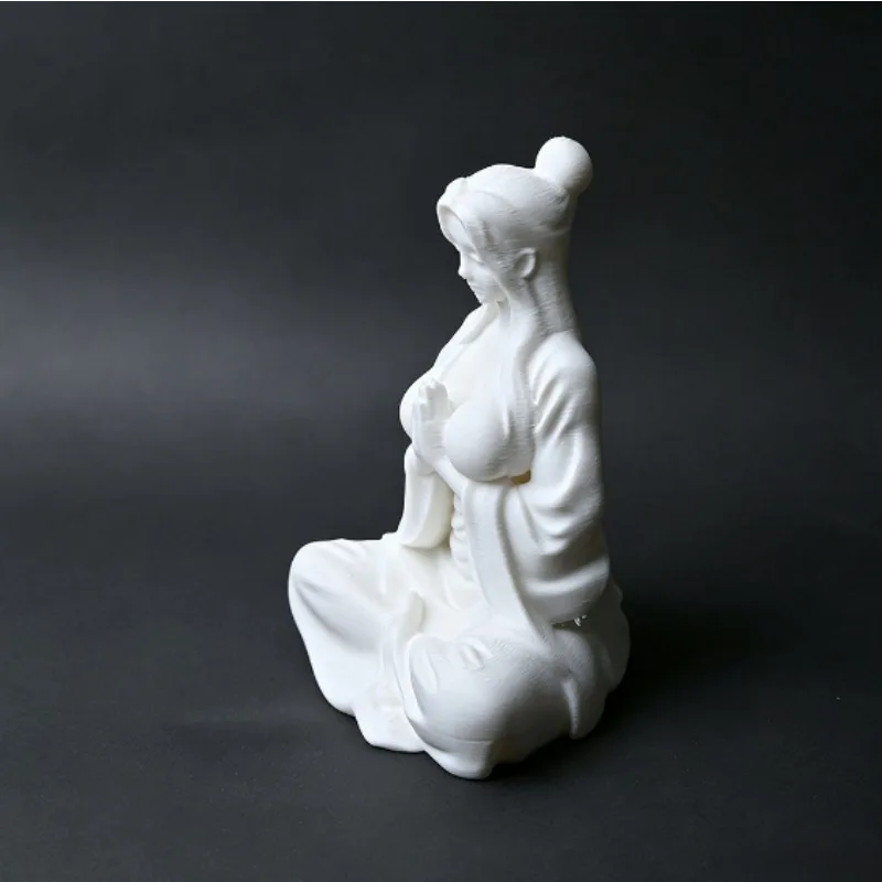 3D Printed Mini Meditation Statue Cross Legged Female Zen Figurine Desk Decor Art Sculpture For Home Interior