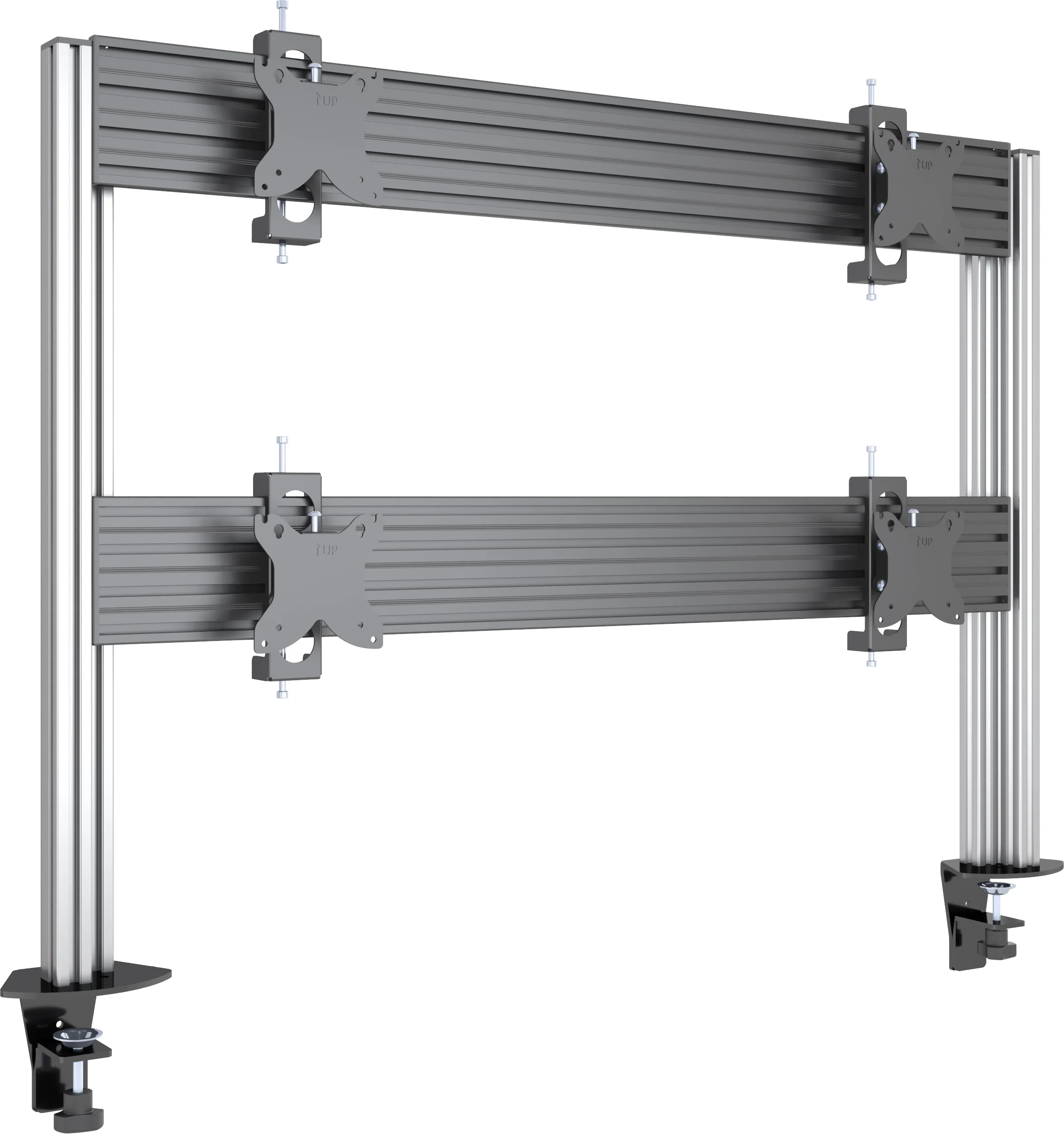 Modular Desktop Monitor Computer Mount 2x2 Desk Stand Height Adjustable Multi Screen Support for Office Gaming Workstation