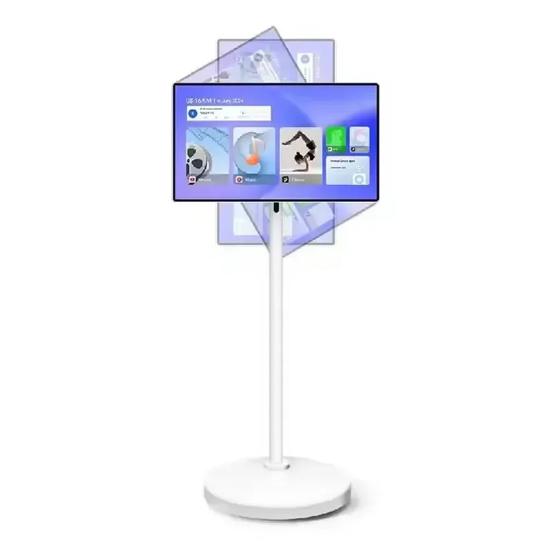 27 Inch Wireless Portable Smart Touch Screen Mobile TV 180 Degree Rotation Stand Adjustable Monitor For Gaming Office Home