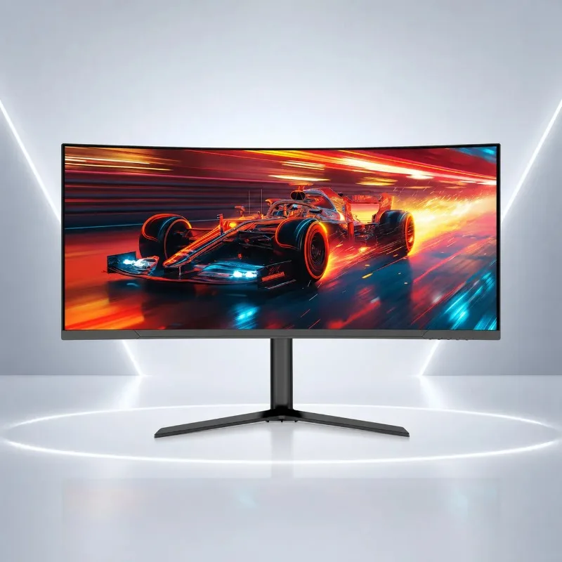 4K 180Hz Curved Gaming Monitor 34-inch and 27-inch LCD Display with Height-Adjustable Stand and RGB Lighting