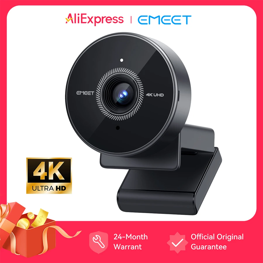 EMEET Webcam 4K Autofocus Web Camera 1080p 60fps 70°FOV Webcam for Computer Video Call Portable USB Camera for Business Meeting