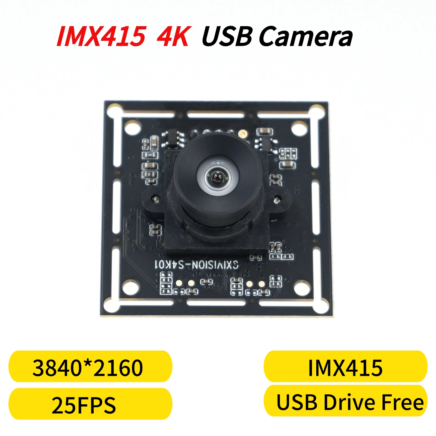 IMX415,4K USB Camera Module,25FPS 3840x2160,8MP Webcam HD,Fixed Focus,For Industrial Machine Face Recognition,Plug And Play