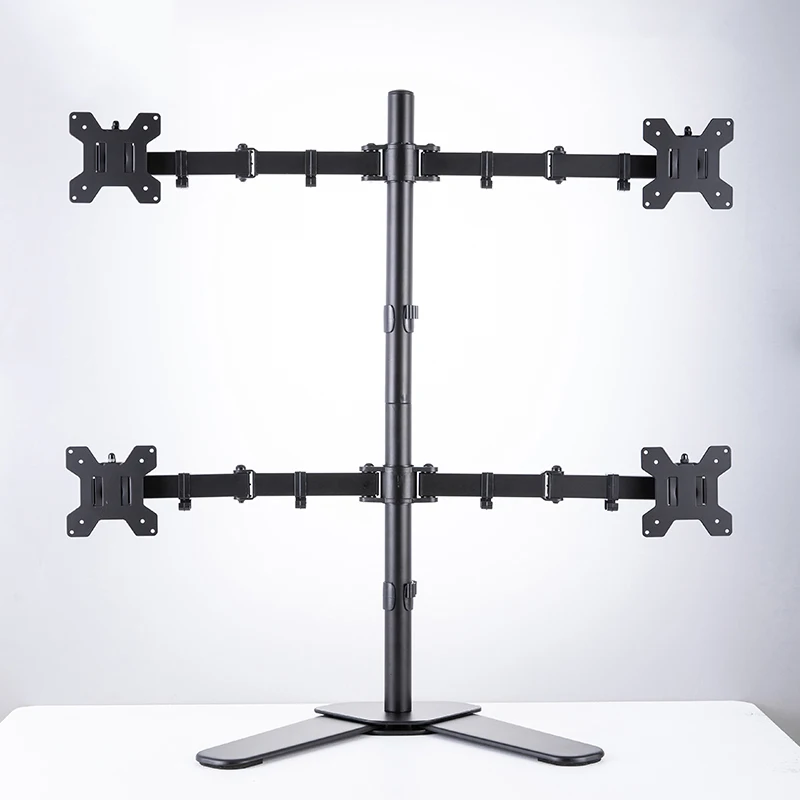 Dual Monitor Desk Mount, Heavy Duty Fully Adjustable Steel Stand, Holds 4 Computer Screens up to 32 inches