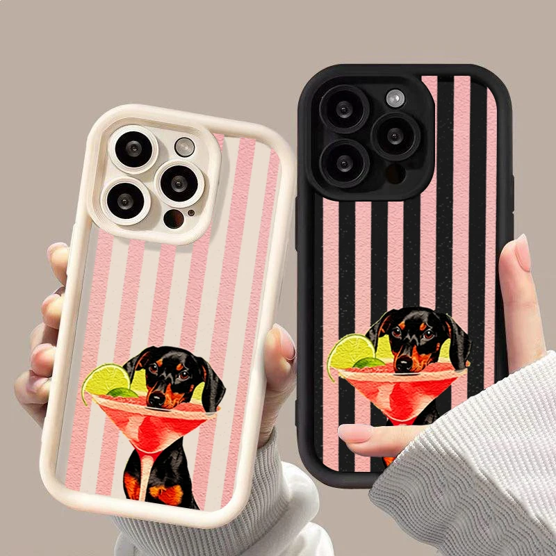 Cute Dog Striped Print Shockproof Phone Case for Xiaomi 14T 13T Pro 12T 15 14 pro 13 11 Lite 5G Shockproof Soft Silicone Cover