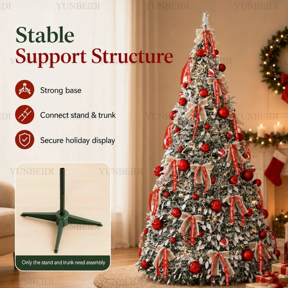 Foldable Christmas Tree with Ornament&LED Lights High Grade All-in-one Christmas Tree 120CM To 180CM Home Christmas Party Decor