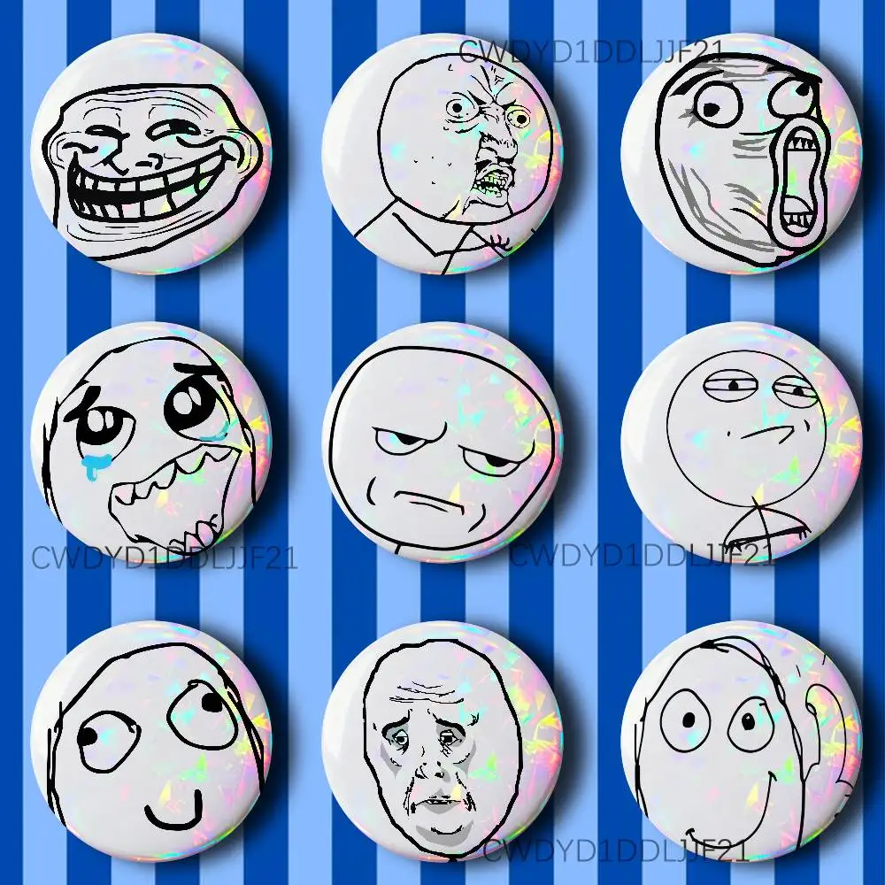 Rage Comics Faces Meme Badge Brooch Figure Lapel Pins Clothes Backpack Fashion Cute Collection Decoration Display