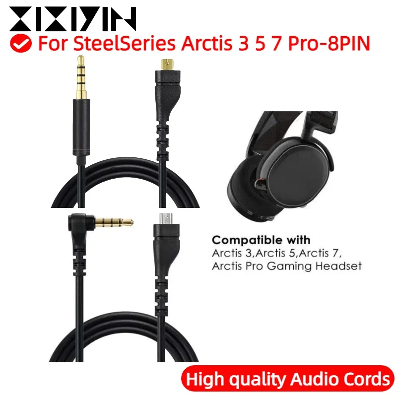 XIXIYIN Replacement Headphone Stereo Au-dio Cable Extension Cord for Steel- Series Arctis 3 5 7 Pro Wireless Gaming Headset ,