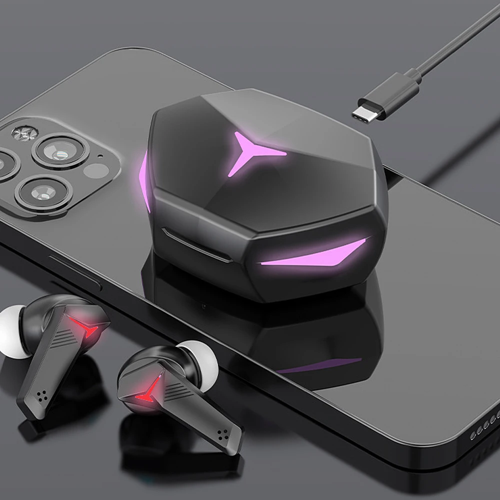 T33 TWS Gaming Headsets Low Latency Bluetooth-compatibl Earphones Stereo Wireless 5.2 Noise Cancellation Touch Control Headphone