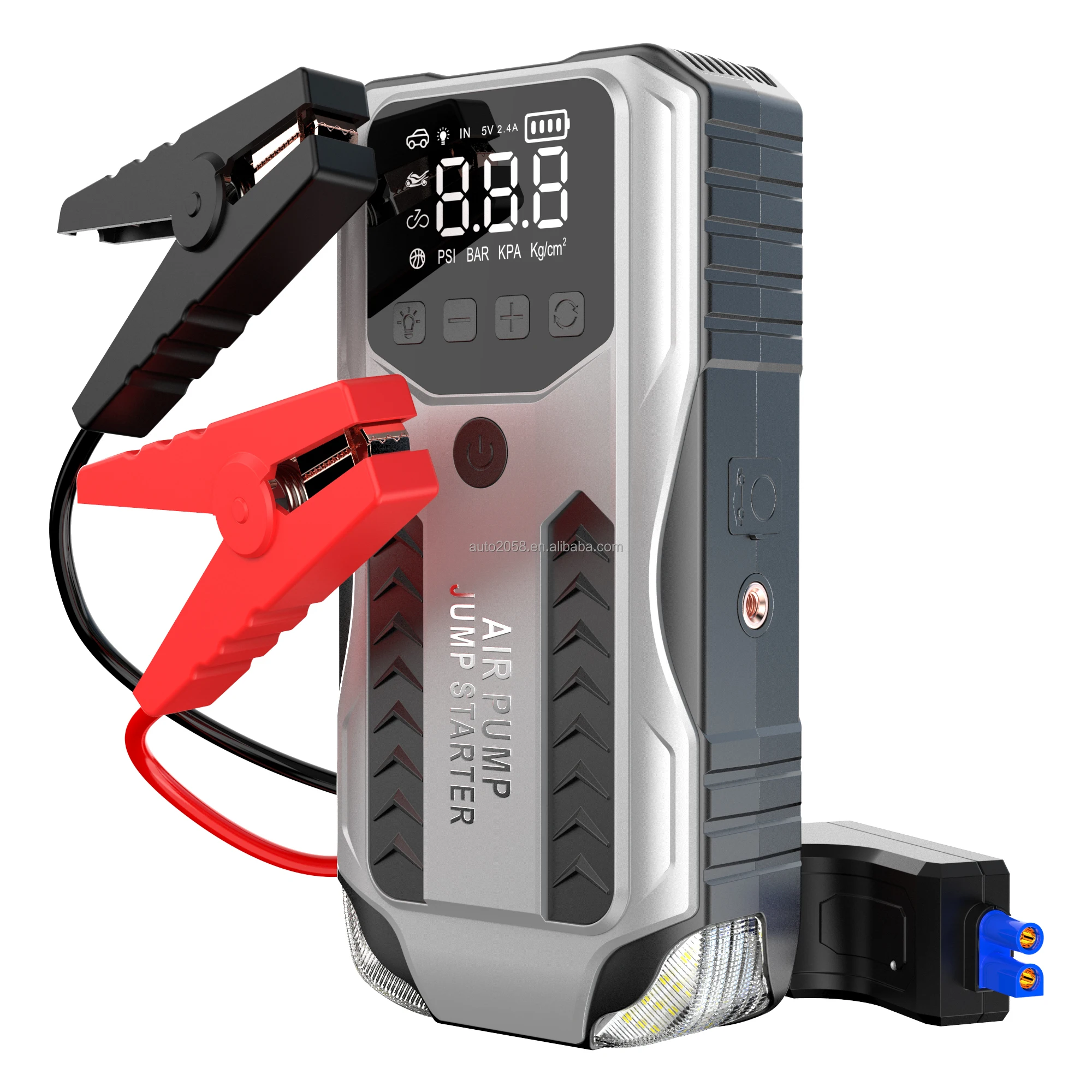 New Model 24000mAh Lithium Battery Booster 4000A 150 PSI Tire Inflator LED Light Fast Charging Car Jump Starter Trucks Booster