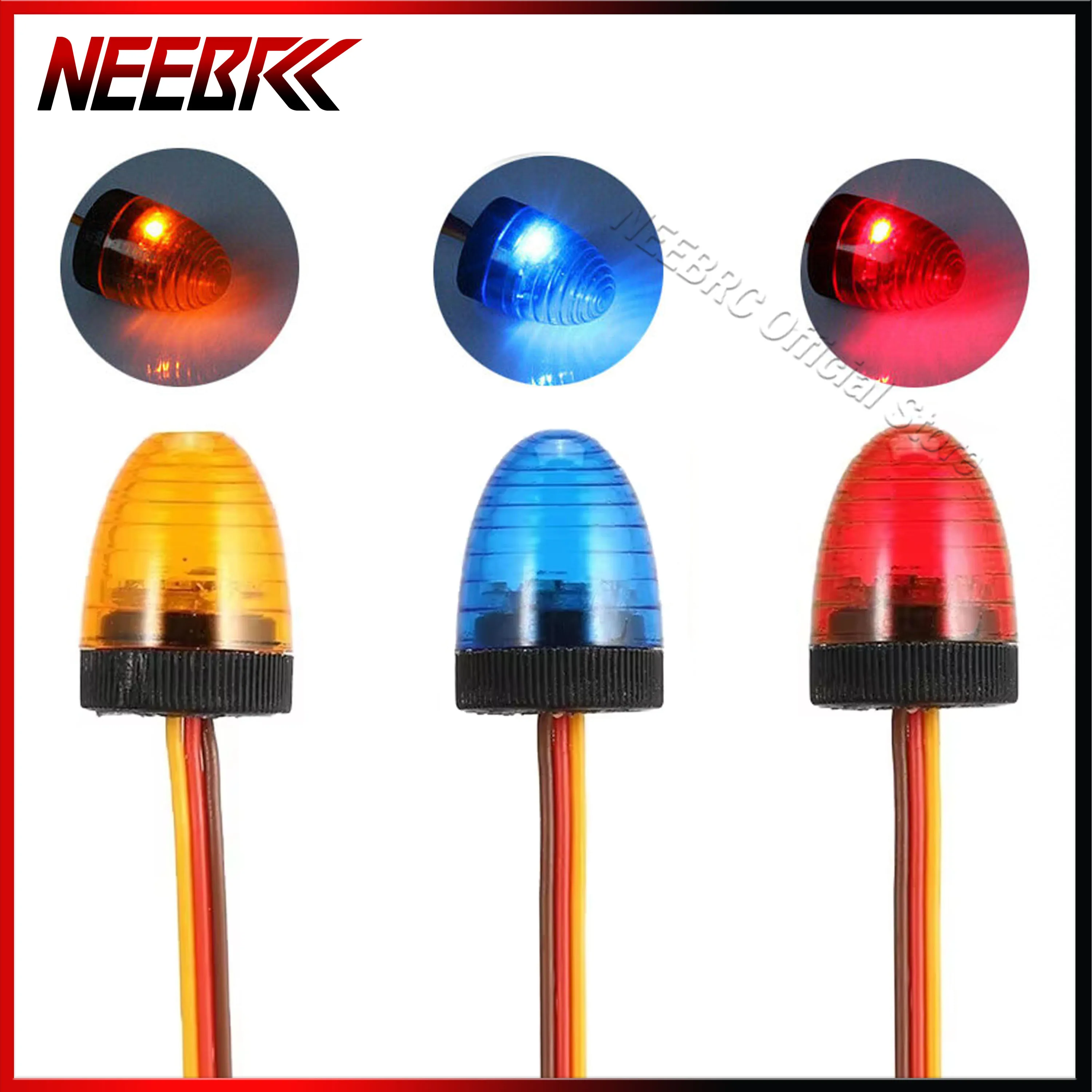 RC Car LED Bright Light Multi-function Lamp Strobing-blasting Flashing Fast-slow Rotating for 1/10 1/14 Model Truck Axial Part