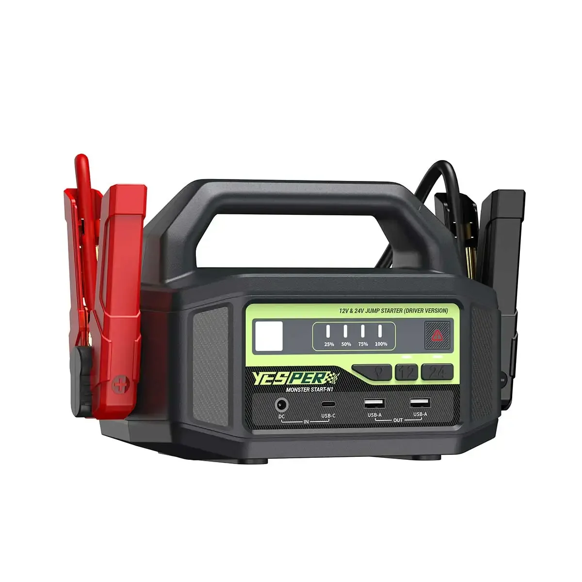 YESPER 6000A Peak Car Jump Starter 36400mAh Power Station 12V 24V 3-Mode LED for Truck SUV Car Emergency Kit,-40°C~60°C