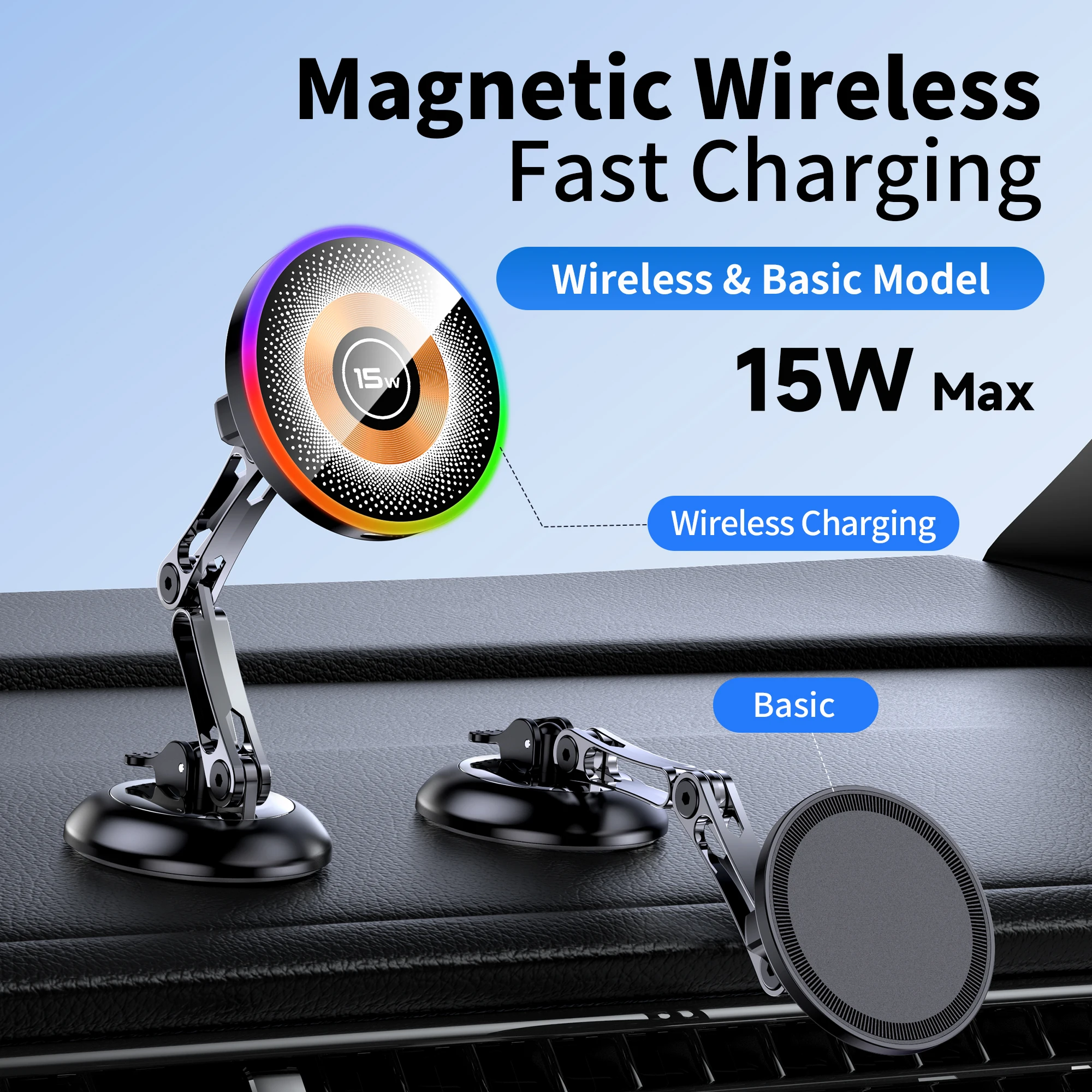 Magnetic Car Wireless Charger Stand Magnet Car Mount 15w Fast Charging Station Phone Holder Bracket For Magsafe iPhone 17 16 15