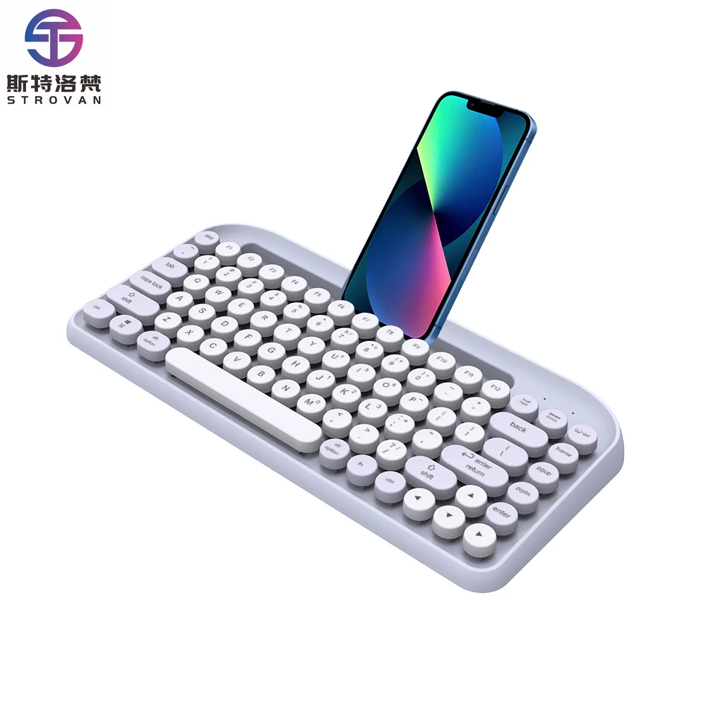 Keyboard Home Office Retro Typewriter 84 Keys BT Wireless Keyboard