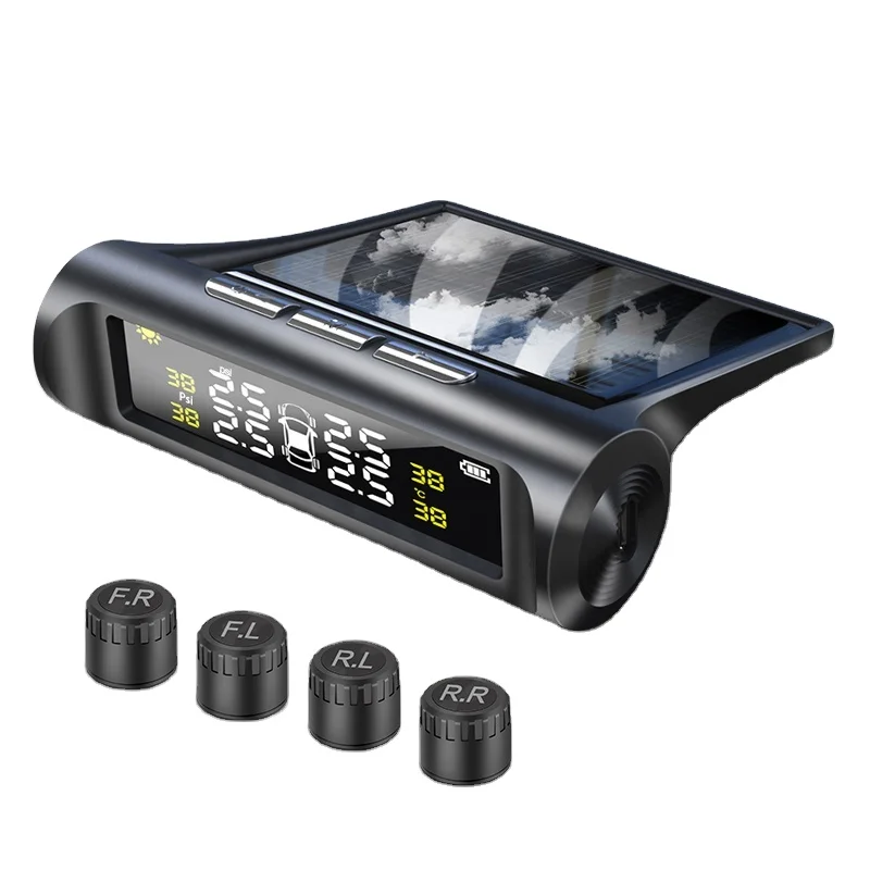 Real-time Wireless Car Tire Pressure Monitoring System Solar External Internal Universal TPMS