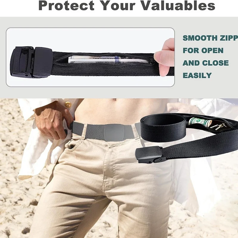 Travel Cash Anti Theft Belt Waist Bag Women Men Portable Hidden Money Strap Belt Wallet Waist Pack Secret Money Pocket