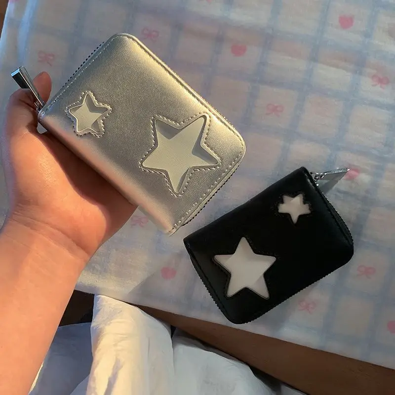 Korean Style Star Card Bag Storage Simple Fashionable Portable Multi Functional Travel Document Wallet Elegant Sweet For Girls
