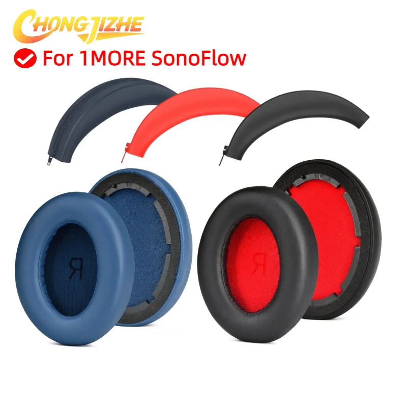 Replacement Headband Repair for 1MORE SonoFlow Heaphones PU and Soft Memory Foam Top Headband and Ear Pad