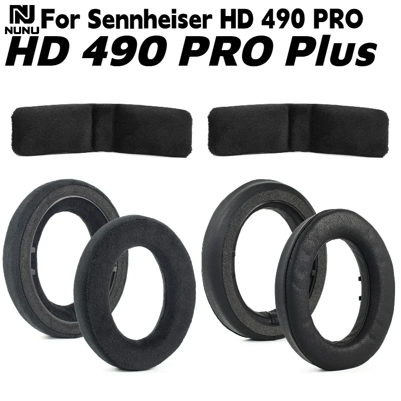 Replacement lambskin Ear Pads With buckle/Head beam cushion For Sennheiser HD 490 PRO/HD 490 PRO Plus Headphone repair parts