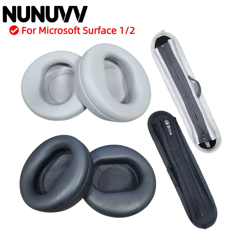 NUNUVV Replacement Ear Pads Cushions For Microsoft Surface 1/2 Headphone Soft Memory Foam Pads/Earpads