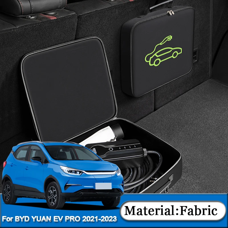 For BYD YUAN EV PRO 2021-2023 2024 Car Charging Cable Storage Bag Charger Plugs EV Sockets Equipment Organizer Bag Waterproof