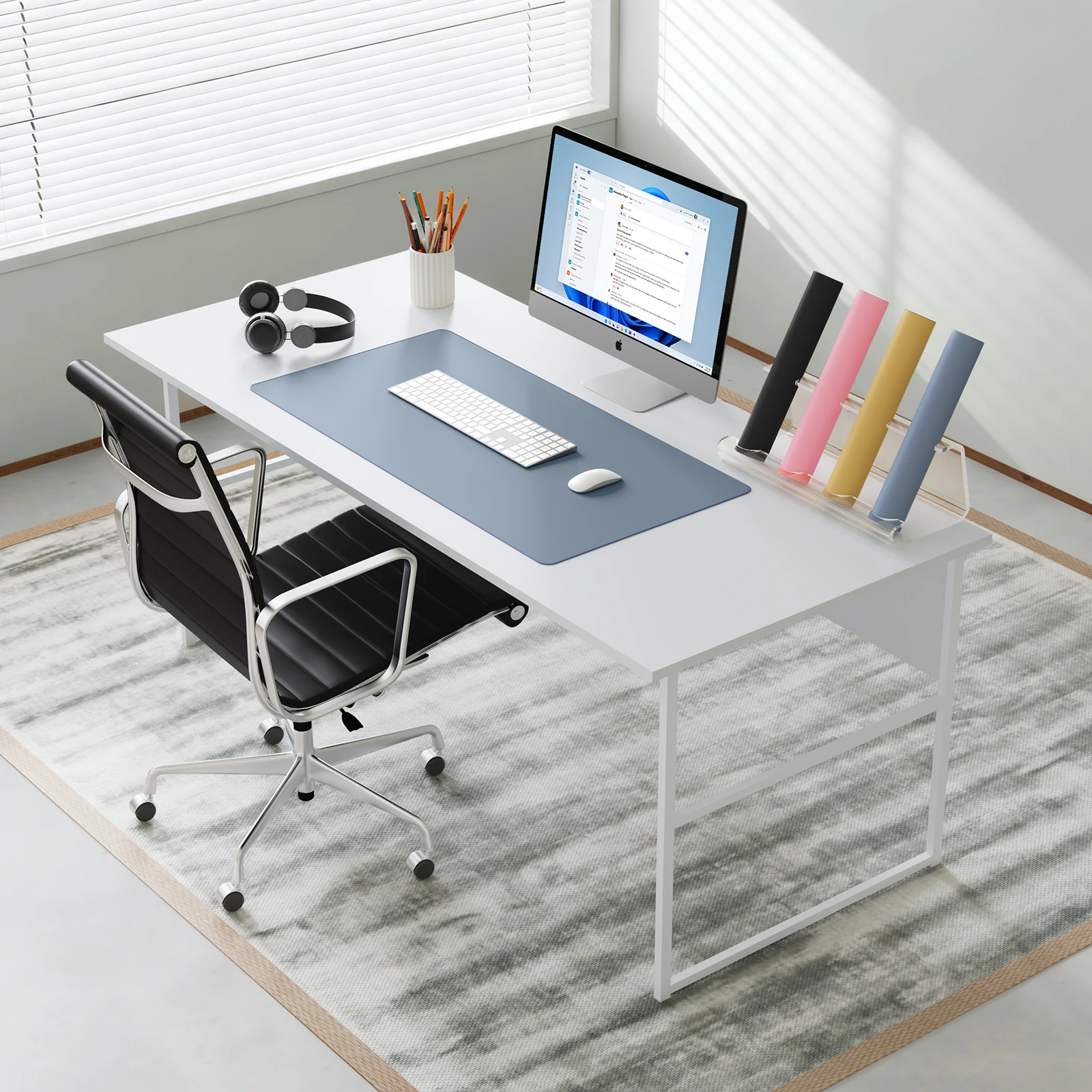 Large Mouse Pad, Waterproof Office Desk Pad with Stitched Edge, Non-Slip Computer Long Mousepad Desk Mat for Gamer, Office  Home