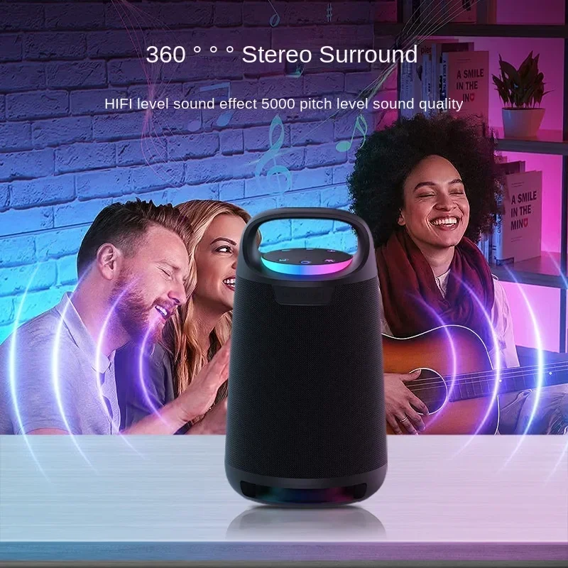 Portable Bluetooth Audio Home Square Dance Subwoofer Speaker Cross-Border Outdoor Bucket With RGB LED Lighting Powered Battery